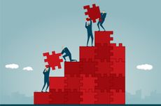 An illustration of building construction, representing business spending.